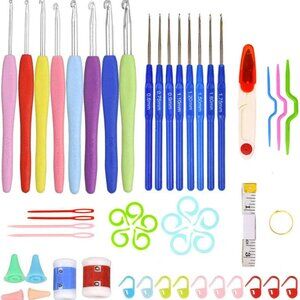 67 Pack Crochet Hooks Set,13 PCS 2mm(B)-10mm(N) Ergonomic Soft Grip Crochet Hand